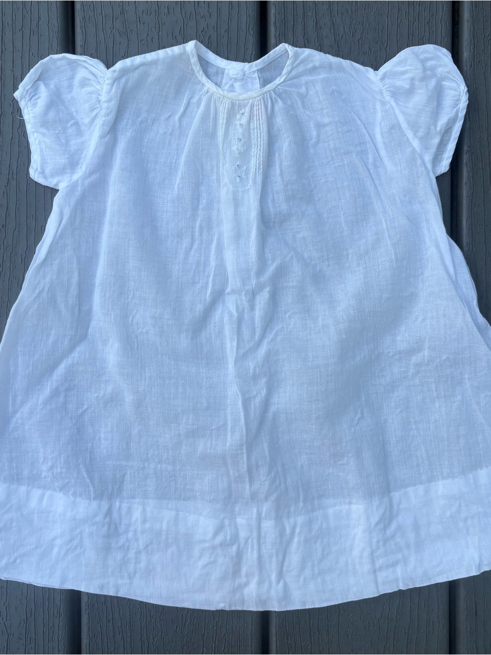 Vintage Tex Art White Cotton Infant Gown
